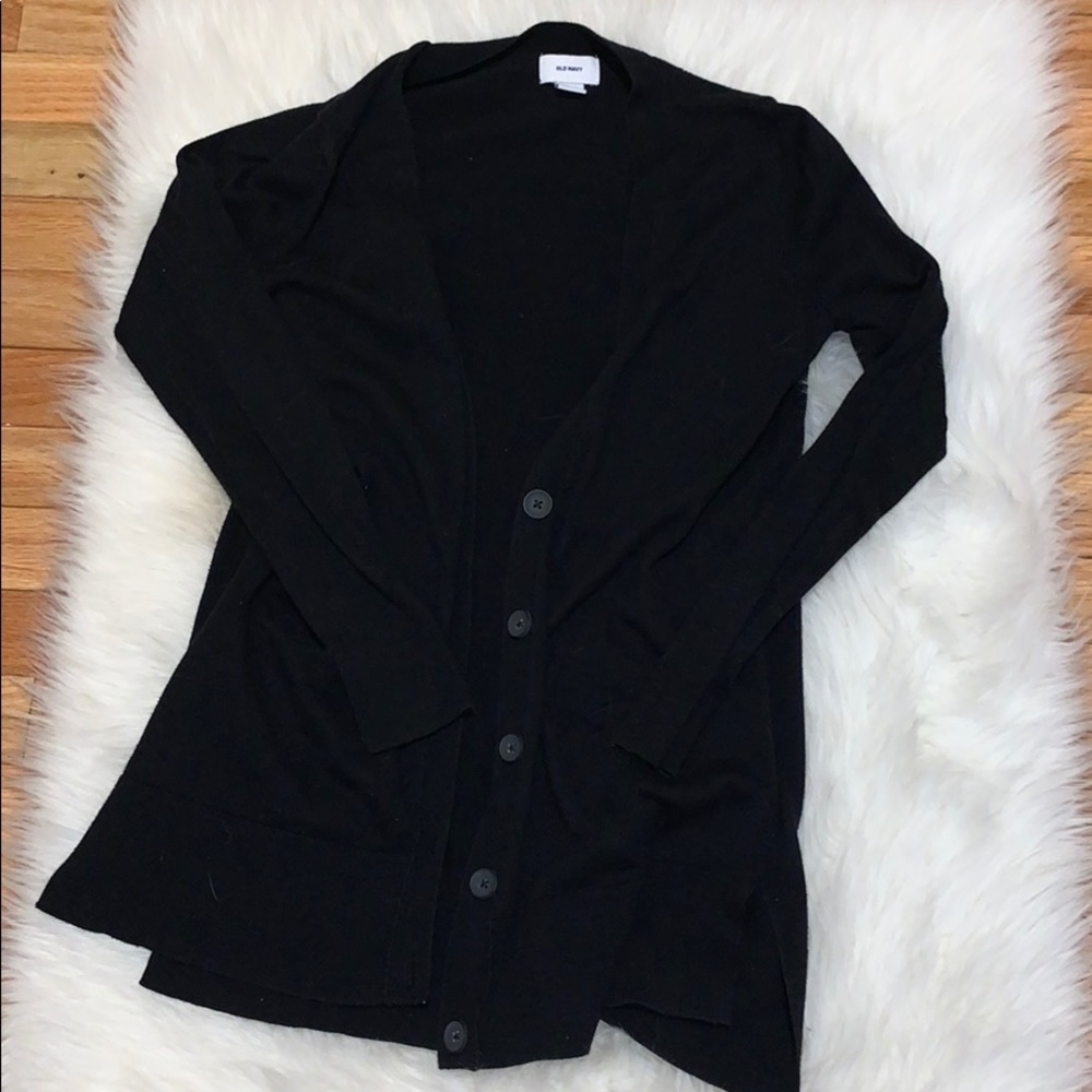 black cardigan